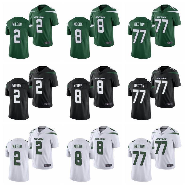 

New YorkJetsMen Women Kid 2 Zach Wilson Football Jersey 8 Elijah Moore 77 Mekhi Becton 75 Alijah Vera-Tucker 12 Joe Namath 57 Bart Scott 73 Joe Klecko 74 Mangold