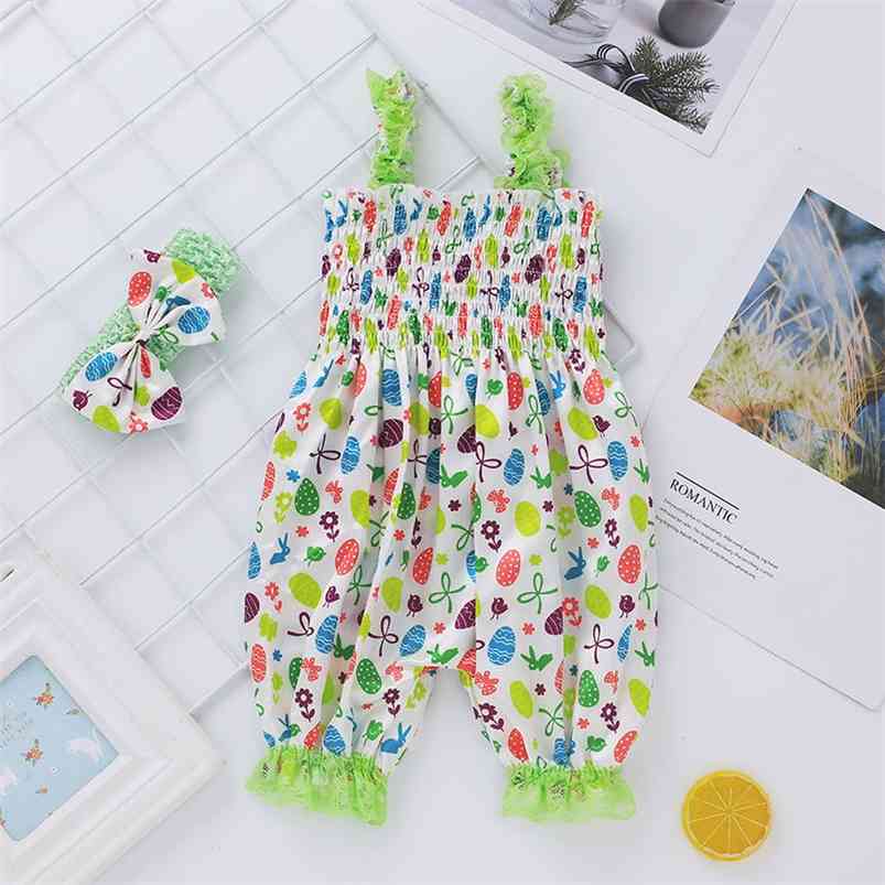 

Arrivals Infant born Baby Boys Girls Romper Summer Strap Print Cute Rompers Clothes Outfits 210629, Green