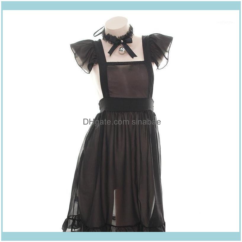 

Aprons Textiles Home & Gardenhome Night Club Sexy Maid For Woman Lace Japanese French Girl Cosplay Costume Work Waitress Apron Babydoll Dres