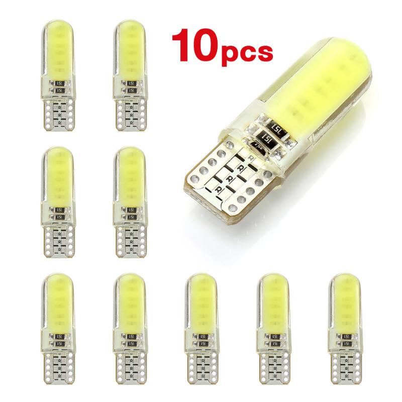 

Emergency Lights 10PCS T10 W5W LED Car Interior Light COB Silicone Auto Signal Lamp 12V 194 501 Side Wedge Reading Parking Bulb For Styling
