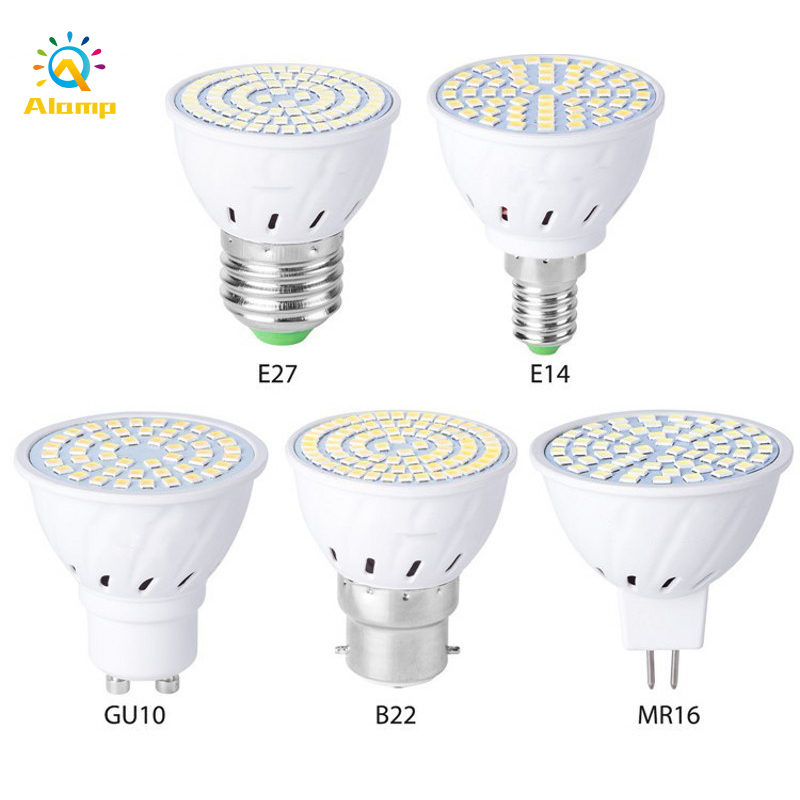 

Spot Light Bulb GU10 MR16 E27 B22 E14 LED Lamp 220V Spotlight Bulbs 48 60 80leds Indoor Bombillas lampara