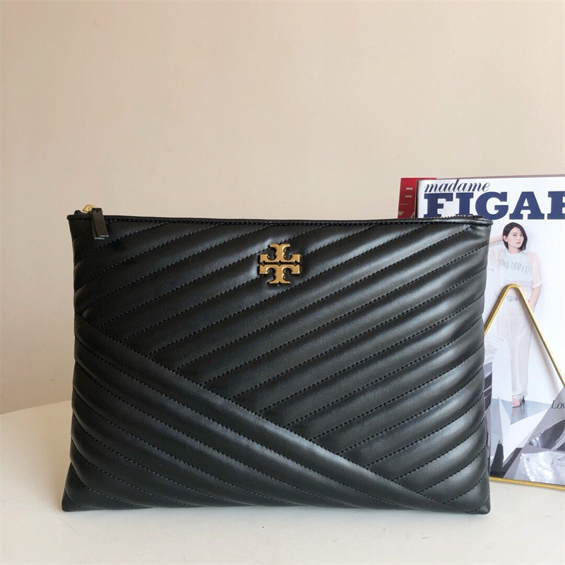 

2021 Tb Leather Women's Sheepskin Dinner Bag Lingge Car Line Hand Bag Large 58159 Zipper, Black