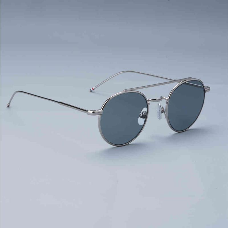 

Alloy Round Thom Metal Male Vintage Eyeglasses Frame Retro For Sunglasses Female And Blue Lens Cmvbs