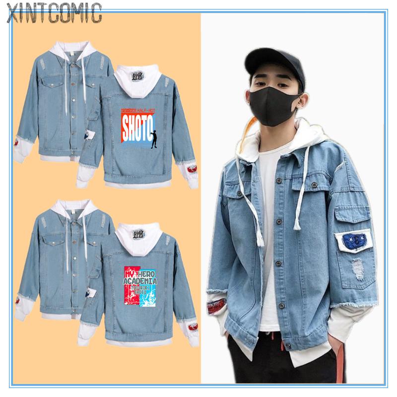 

Men's Jackets Anime My Hero Academia Autumn And Winter Denim Jacket Streetwear Casual Punk Hoodie Adult Men Women Printing Sweatshirt Coat, 009