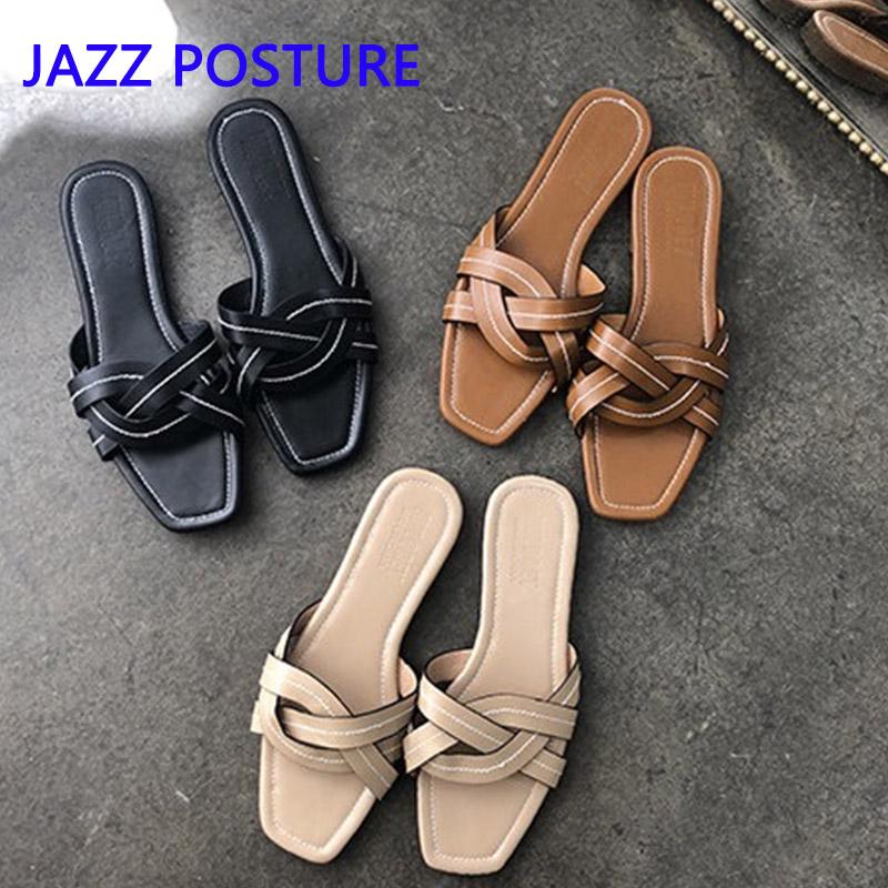 

Slippers Fashion Women's Casual Shoes Flat Waterproof Summer June Q403, Black