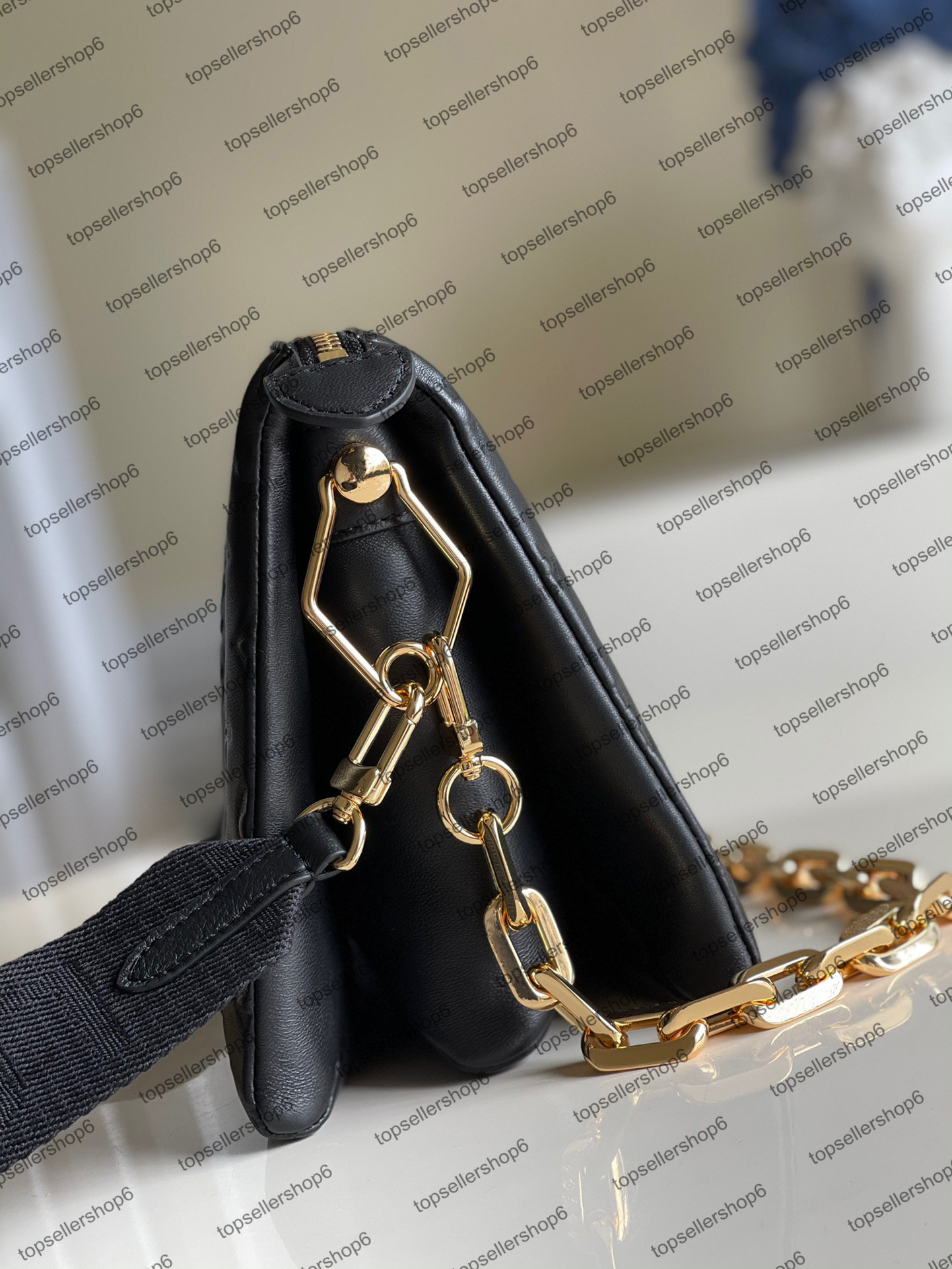 

M57783 M57790 COUSSIN PM women bag genuine calf leather embossed Chain carry Purse clutch crossbody handbag shoul, 1 m57790 pm black letter flower embossed