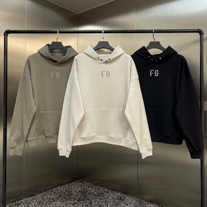 

2021 New Trend of Fashion Brand Jerry Lorenzo Hoodies Essentials Moletom Fg Combined Type Hip Hop Loose Letter Unisex Pullover, Black
