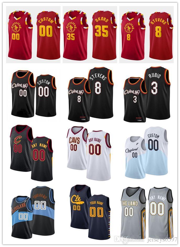 

75th Custom Men Women Youth ClevelandCavaliersKevin 6 Pangos Isaac 35 Okoro Ricky 3 Rubio Lamar 8 Stevens Basketball Jerseys, Color