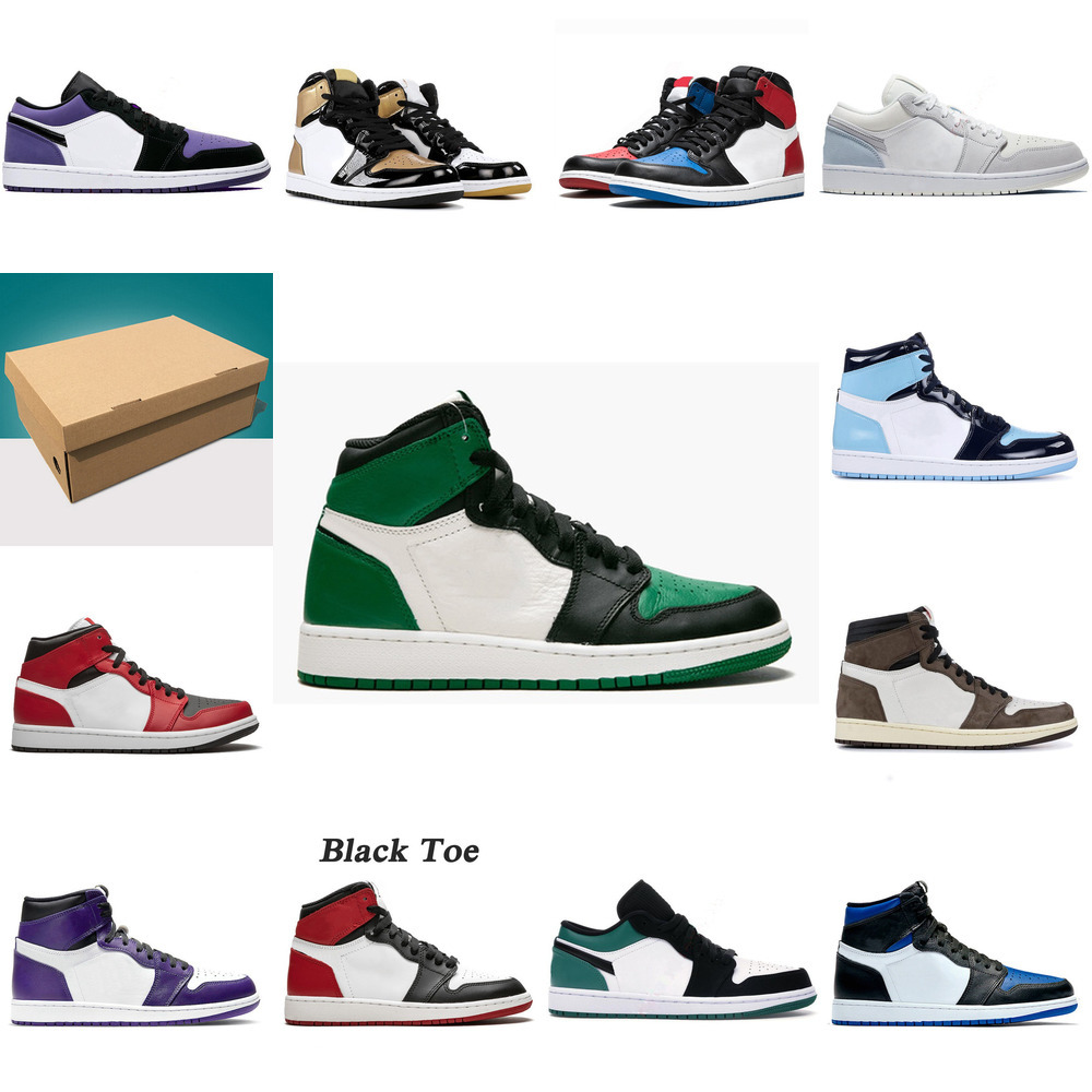 

2021 With Box Jumpman Low OG UNC Travis 1 1s Mens Basketball Shoes Designer Obsidian Paris Chacigo Trainers Sports Sneaker Size 36-45X2Y8