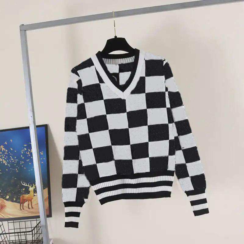 

Women' designer sweater casual knit contrast color long-sleeved autumn fashion classic ladies sweater' cardigan collar cotton luxury clothes 2021 F-G, Contact me to see the real