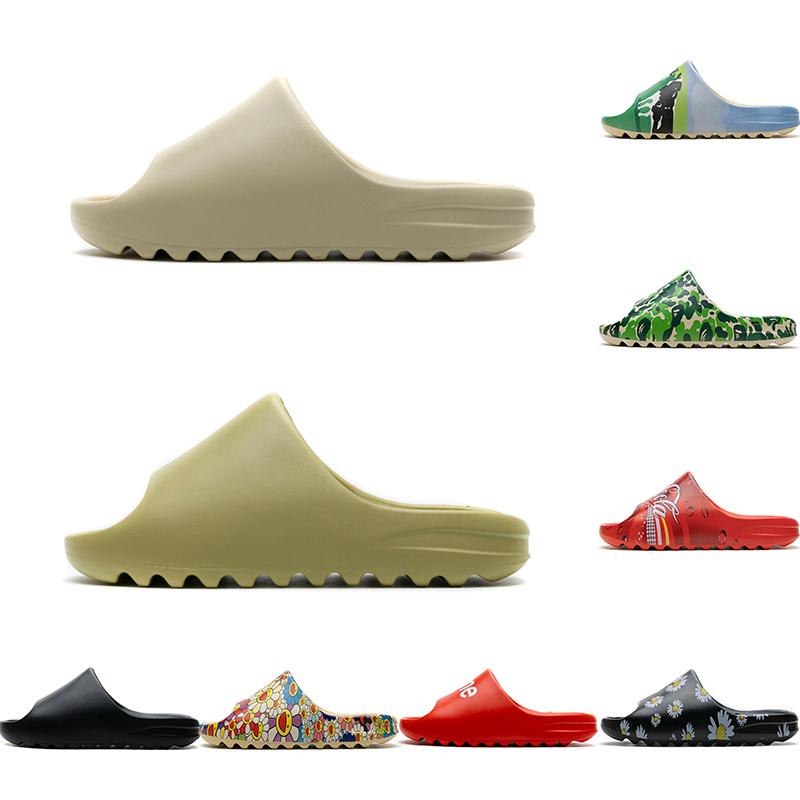 

2020 Hottest Kanye Foam Runner Slide Sandal Shoes Men Women Triple Black White Bone Resin Desert Sand Slides West Slipper Sandals Us 5 -11, Fw6344-6