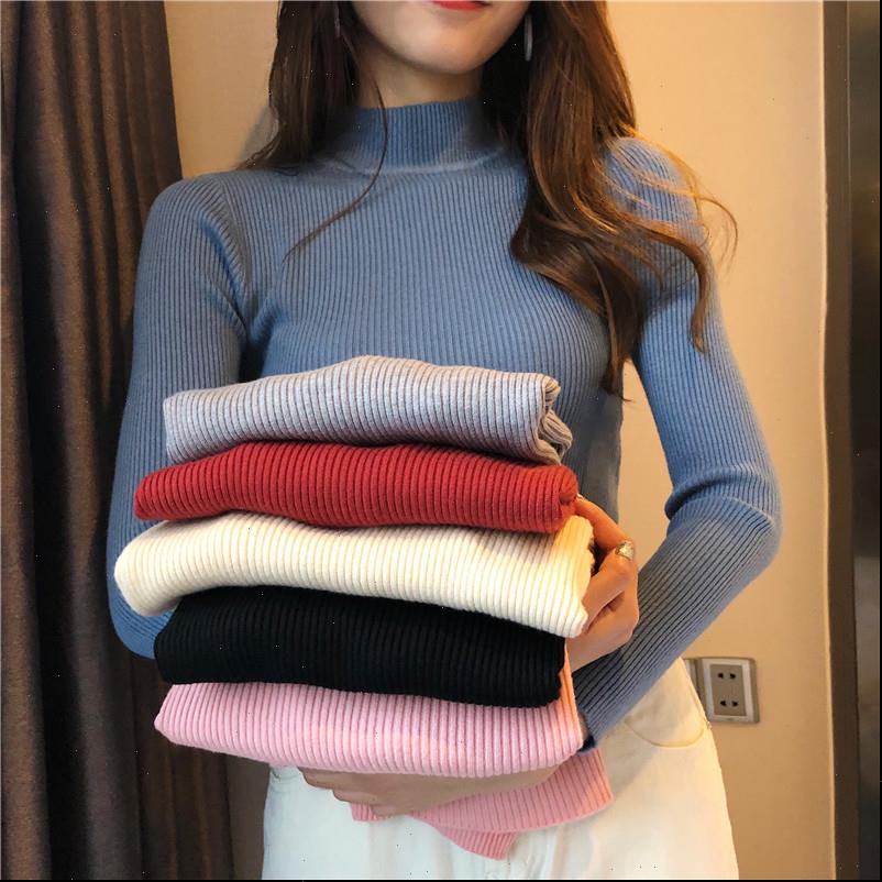 

winter knitting pullovers long sleeve women sweaters turtleneck knitted chic clothes female casual streetwear, White;black