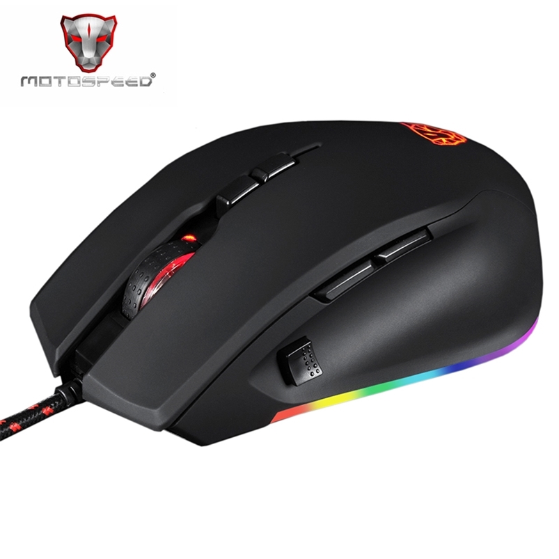 

Motospeed V80 RGB Profissional 5000 DPI Gaming Gamer Mouse USB Computer Wired Optical Mice Backlit Breathing LED for PC Laptop 210609
