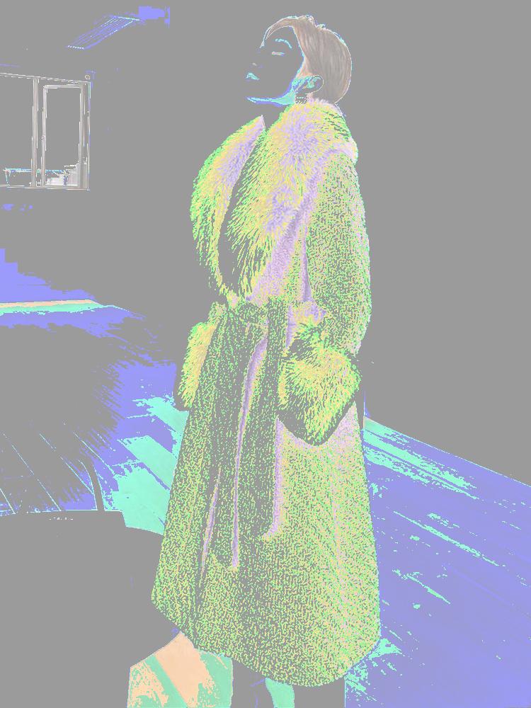 

Women's Fur & Faux 2021 Arrival Winter Women Luxury Long Knitted Real Collar Warm Belt Slim Overcoat, Black