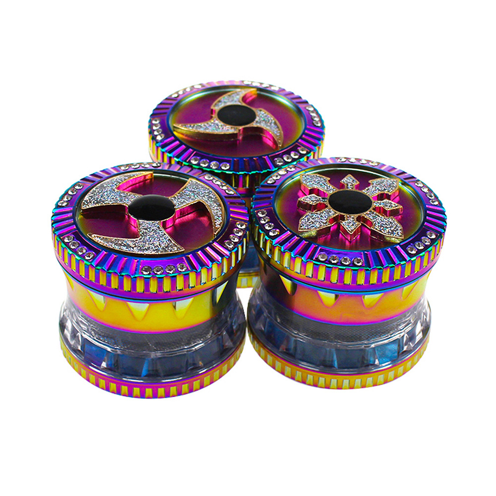 

Dazzle colour darts with drill Zinc alloy grinding Smoking Grinder Tobacco Accessory Herb Grinders 4 Parts 63MM