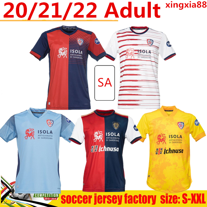 

2021 Cagliari Calcio Soccer Jerseys Home Away JOAO PEDRO NAINGGOLAN PAVOLETTI NANDEZ Pellegrini maglie da Football Shirt Thailand, 21/22 away