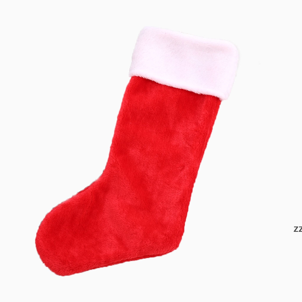 

Red Christmas Stockings Gifts Hanging Tree Decoration High grade Short Plush Big Xmas Sock Ornament Gift Bag HWE9210