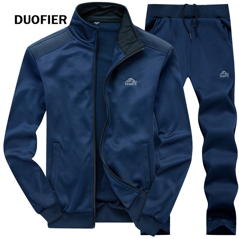 

Spring Sweater+Trouser Suit Mens Outdoor Hiking Tracksuit 2-Piece Suit Men's Comfortable Casual Male Sportswear 4XL 210603, Ly003black