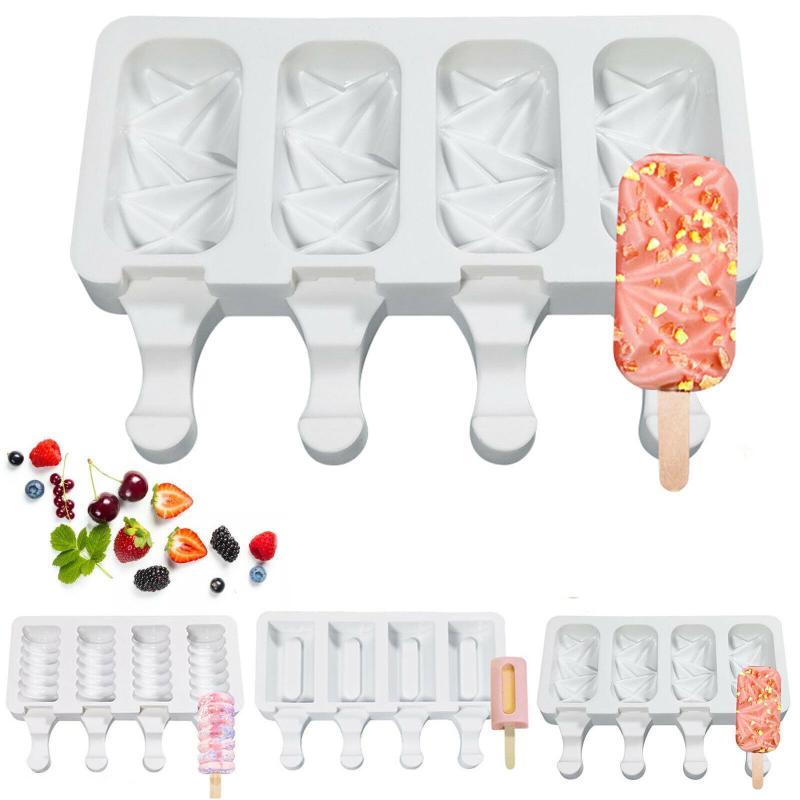

Baking Moulds 3D DIY Silicone Ice Cream Mold Handmade Eco-Friendly Popsicle Mousse Dessert Freezer Juice Cube Tray Barrel Maker Mould