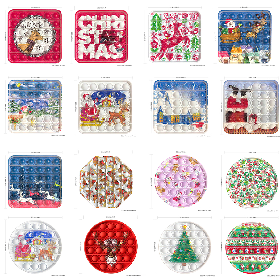 

Wholesale Sensory Fidget Toy Poppit Set Anxiety Relief Stress Reliever Autism Push Popper Bubble Silicone Christmas Hallowmas Toys For Kids