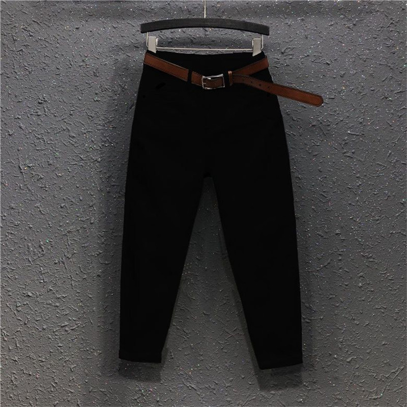 

2011spring summer thin women loose casual high waist white jeans femme cotton stretch denim harem pants plus size capris jeans y468, Blue