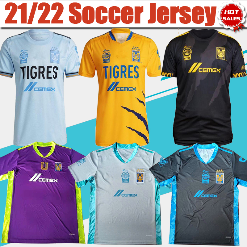

2021 2022 Liga MX league Tigres UANL soccer jersey Home Yellow Away Blue Men soccer shirt Adult 3rd football uniforms Goalkeeper Customized Shirt, Goalkeeper blue