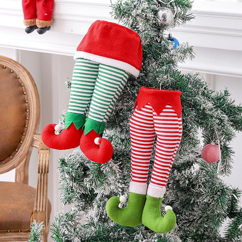 

Christmas Decorations Elf Legs Home Stuffed Boots With Hook Tree Wall Hanging Ornaments Pendants For Holiday Xmas