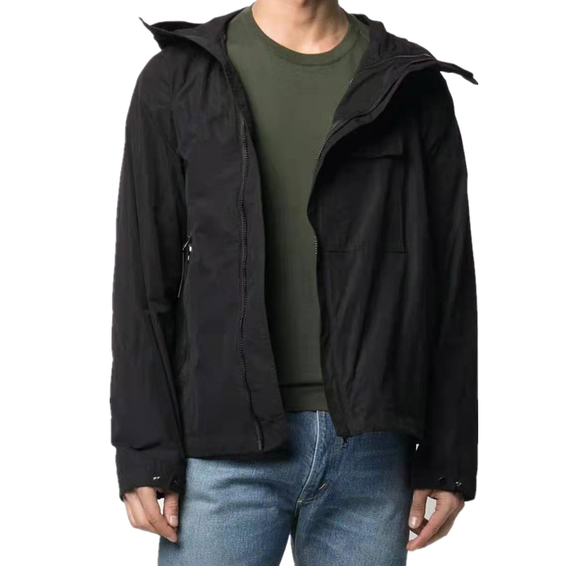 mens Jackets summer Frivolous Casual solid shirt The lapel is versatile Chaopai Black tooling coat European and American simple top-image-724216992