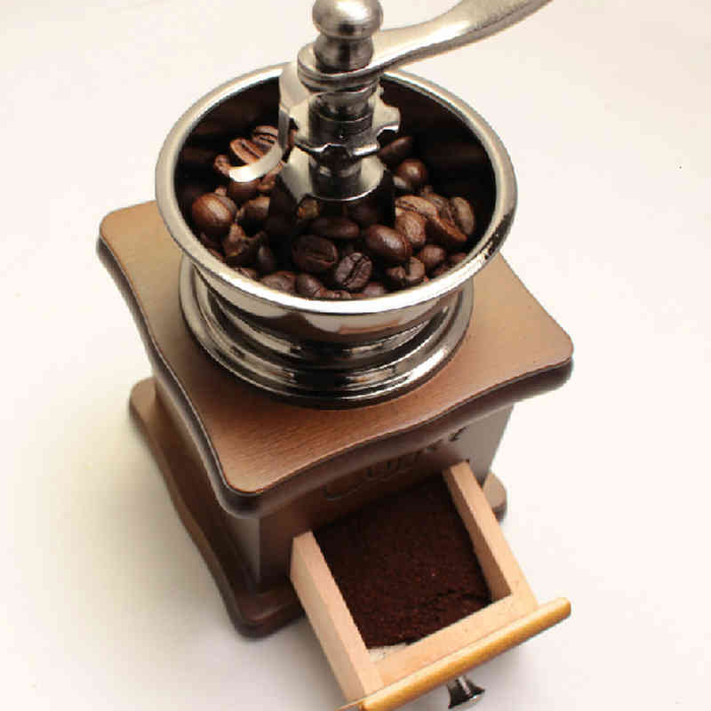

Coffee Grinder Manual Wooden Grinding Machine Ceramics Core Handmade Retro Style Mills Kitchen Tool 1 PCS mills