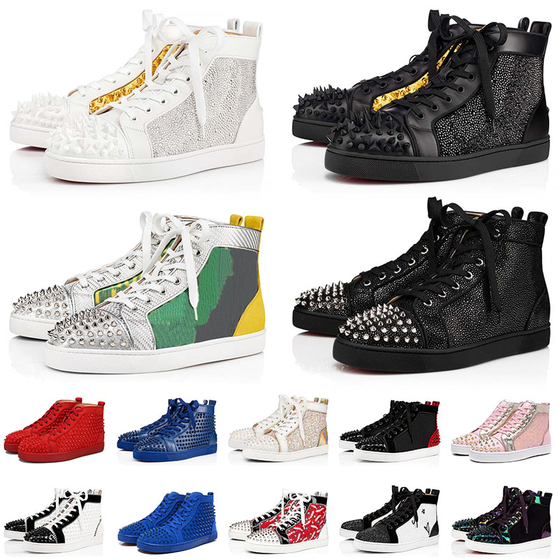 

Top Quality Red Bottom Shoes Platform Sneakers Big Size Us 13 Men's Women's Luxurys Designers Spikes Black Loafers Vintage Designer Bottoms Fashion Trainers, 23