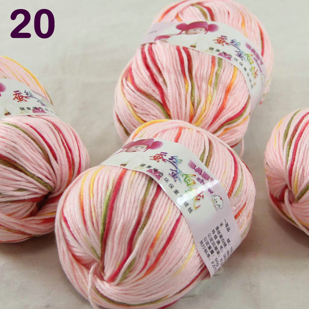 

Sale Lot 4balls x 50g Cashmere Silk velvet Children Yarn hand knitting 18-20-4 Yellow Purple, Multi-colored