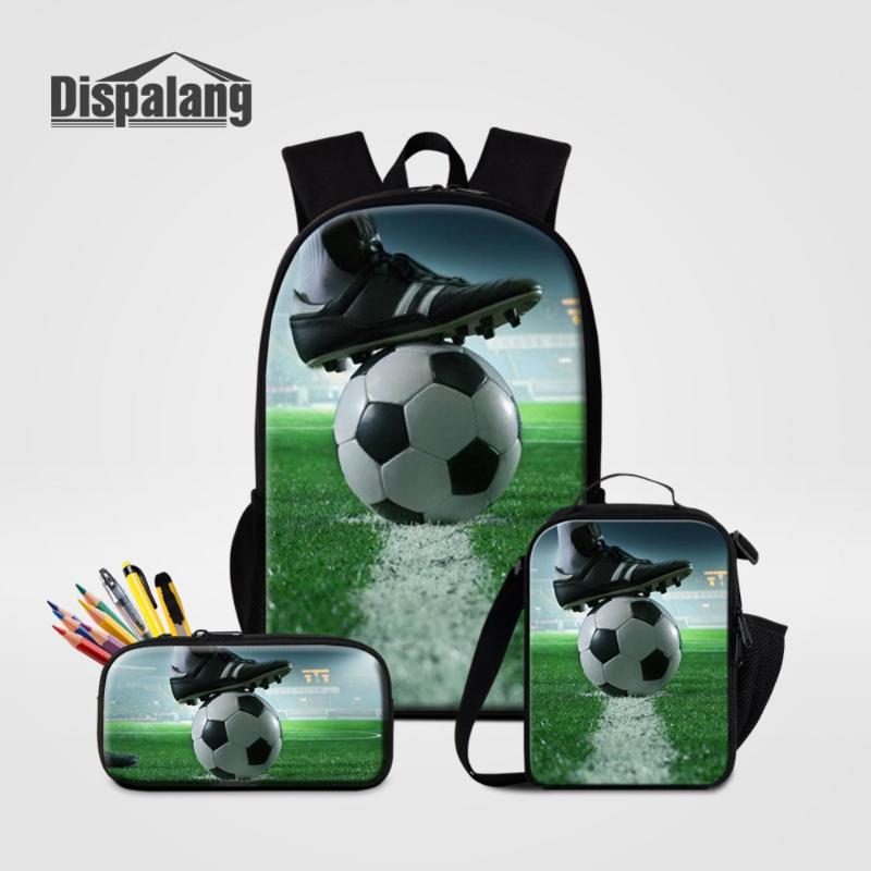 

Dispalang Children Backpack With Lunchbox Pencil Case For School Football Soccer Printing Schoolbags Boys Basketball Bookbag Bags