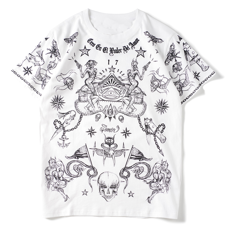 

21ss wholesale Brand designer gvchy tiger print men tshirt Summer Male Short Sleeve O-neck T-shirt Hip Hop Tees Tops Streetwear Homme Unisex, White;black