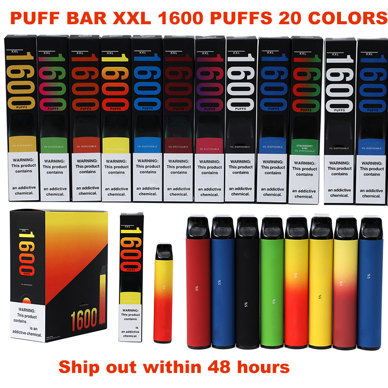 

Puff bar xxl Cigarettes Disposable Vape Pen Device 1600 Puffs Hits Pre-Filled Vapors E-Cig Portables System Vaporizers