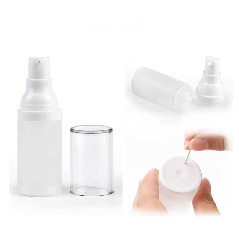 15ml 30ml 50ml Frosted PP Empty Airless Pump bottles Mini Portable Vacuum Cosmetic Lotion Treatment Pump Travel bottle