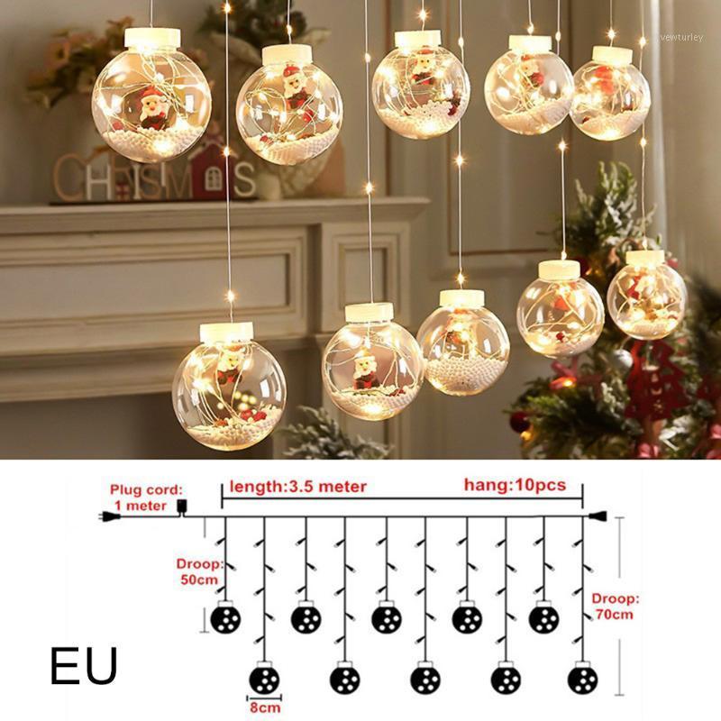 

Party Decoration Christmas Curtain LED String Lights Santa Ball Lamp With 8 Modes For Home Garden Merry Decorations 2022 Gifts