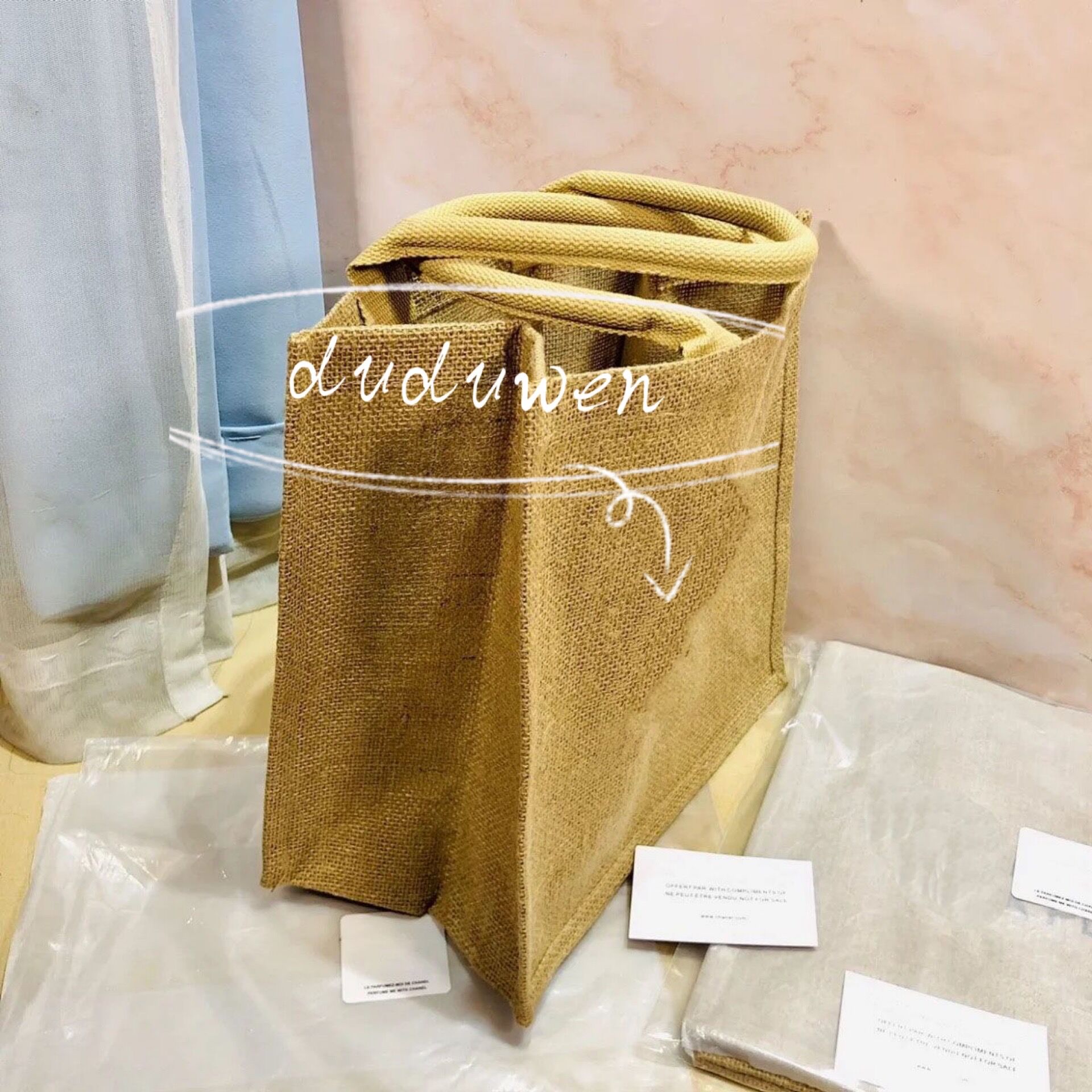

30.5X30.5X30.5+18cm storage bagS 2C gift home or travel environmental bag fashion letter flax makeup organizer VIP