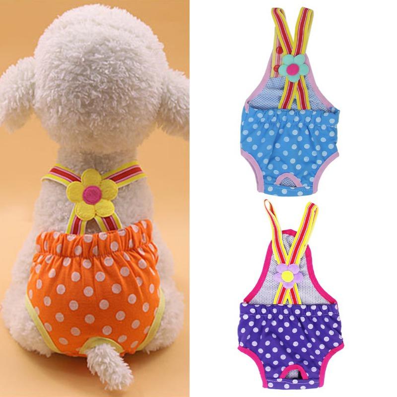 

Dog Apparel Washable Pet Shorts Diaper Sanitary Physiological Pants Dot Pattern Female Short Panties Menstruation Underwear Briefs
