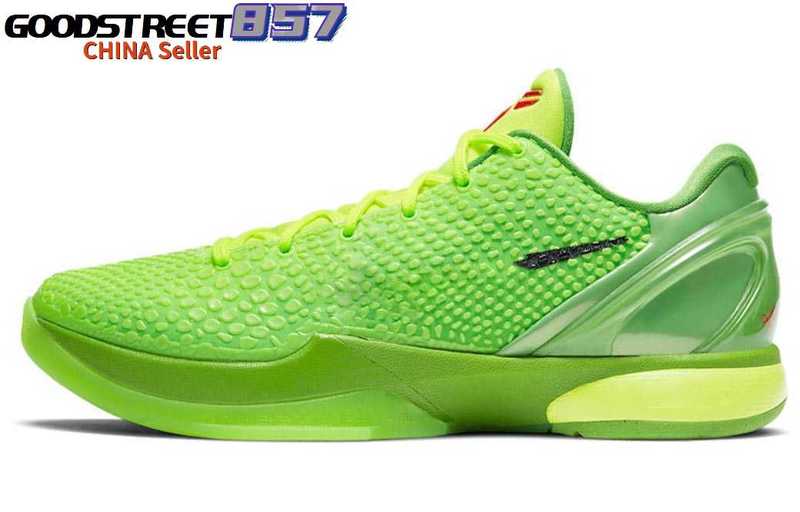 

2021 Release Authentic Christmas 6 Protro Grinch Shoes Mamba Green Apple/volt-crimson-black Man Outdoor Sports Sneakers with Original Box, 15