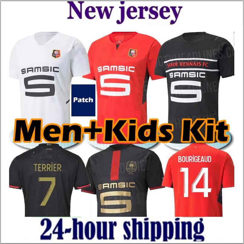 

21/22 Rennes Stade Rennais soccer Jerseys 120th Anniversary 2021 2022 CAMAVINGA GUIRASSY BOURIGEAUD Adult men Kids Kits+socks full sets football jersey