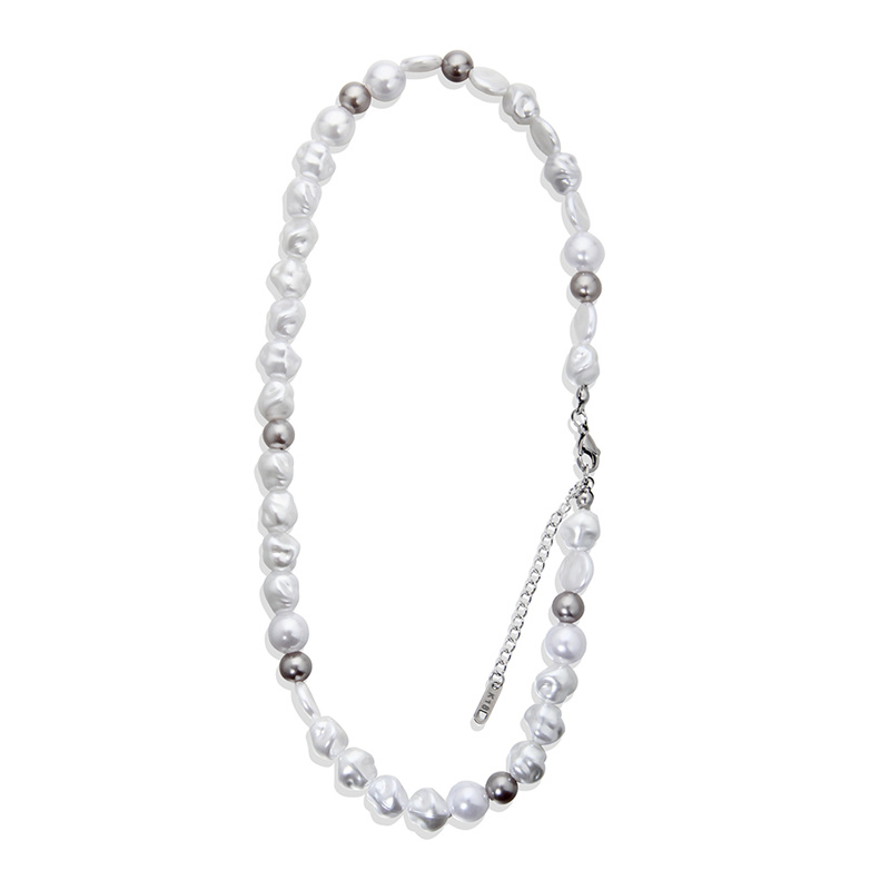 

Baroque style retro irregular shaped pearl necklace men and women hip-hop wild clavicle chain chokr