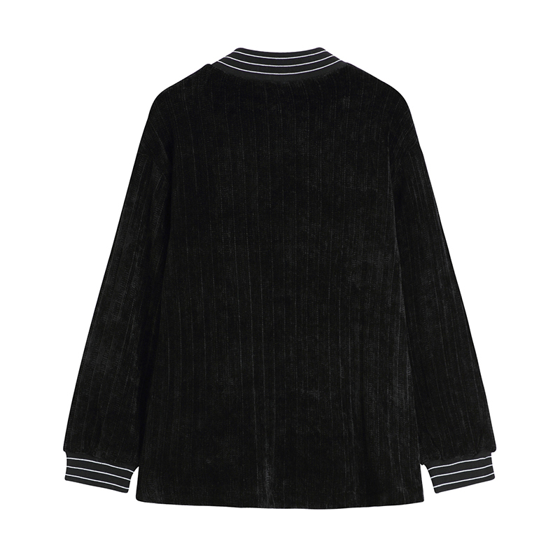 

Women' T-Shirt Long-sleeve female blouse with pattern love, gothic shirt round collar, plus size in fashion, black 76CU, 1# shoe box