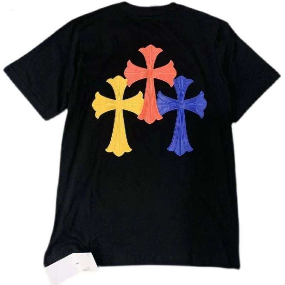 

Hearts Chrome Summer Fashion Brand Ch Croxin Short Sleeve T Shirt Printed Loose Cotton For Lovers Round Neck Unisex T-shirt, White;black