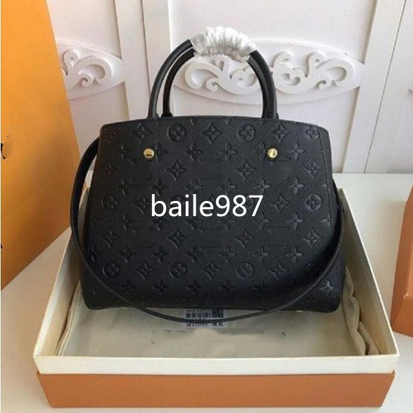 

GG's LOUIS's VUTTON's VITTONings LVs YSLs Women Luxurys Designers Bags MONTAIGNE BB Han Leather Shoulder Bags Luxury Messenger Bags M41056, Black