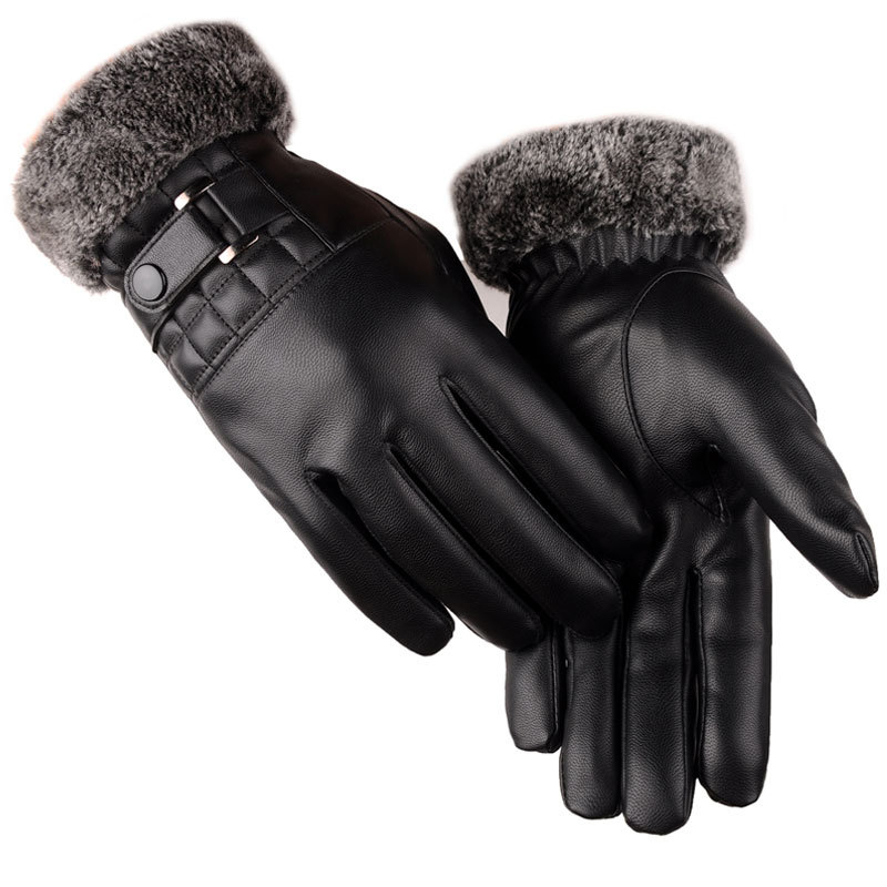 

Cool Thicken Black Warm Washing Soft Leather Gloves Business Working Touchscreen Glove for Men Gift