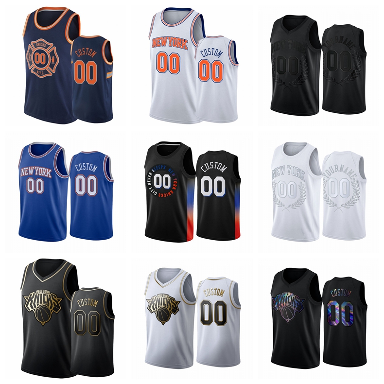 

KnicksMEN Custom 2020-21 #00 Association White Basketball Jersey, Black