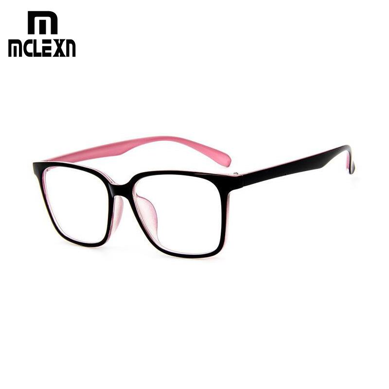 

Fashion Sunglasses Frames MCLEXN Women Glasses Frame Men Black Eyeglasses Vintage Square Clear Lens Optical Spectacle