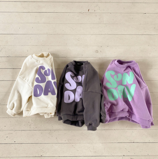 

INS Kids letter printed sweatshirt baby girls casual tops chldrenlong sleeve pullover jumper A8099, Purple