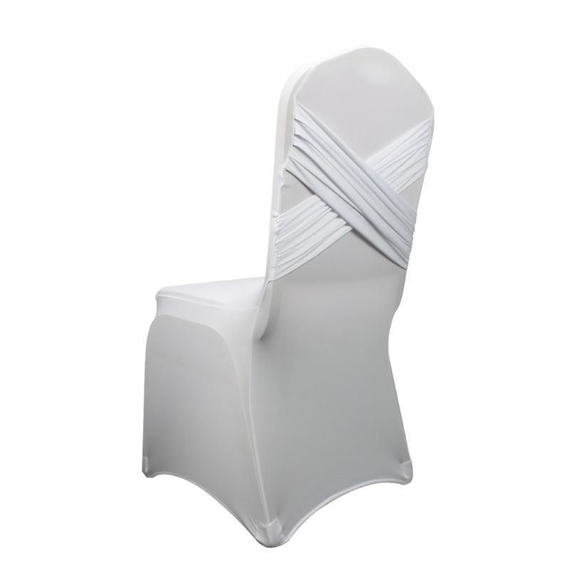 

Chair Covers Universal Polyester Banquet Wedding Ruched Spandex White