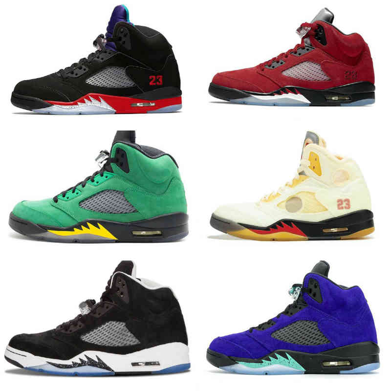 

Raging Red 5 5s Basketball Shoes Mens Sneakers What The Black Muslin White X Sail Pink Island Green Bluebird SE Oregon Men Trainers